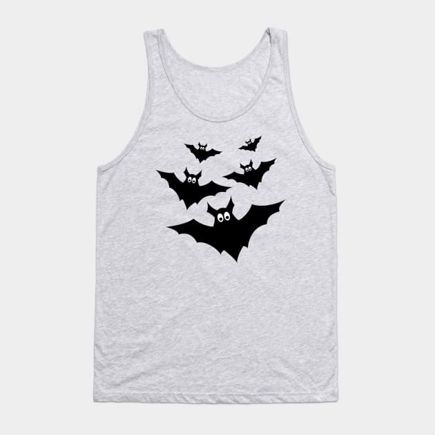 Cool cute black flying bats Halloween Tank Top by PLdesign